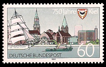 60 Pf Briefmarke: 750 Jahre Kiel