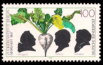 100 Pf Briefmarke: 125 Jahre Zuckerinstitut Berlin 100 Pf Briefmarke: 125 Jahre Zuckerinstitut Berlin