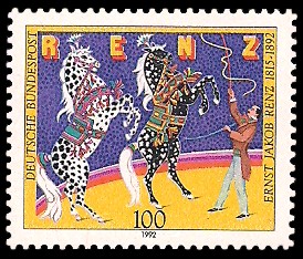 100 Pf Briefmarke: 100. Todestag Ernst Renz 100 Pf Briefmarke: 100. Todestag Ernst Renz