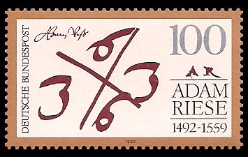 100 Pf Briefmarke: 500. Geburtstag Adam Ries