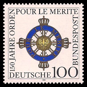 100 Pf Briefmarke: 150 Jahre Orden Pour le Mérite