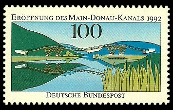 100 Pf Briefmarke: Eröffnung des Main-Donau-Kanals