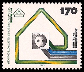 170 Pf Briefmarke: 100 Jahre Verband deutscher Elektrotechniker