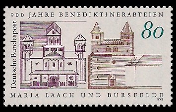 80 Pf Briefmarke: 900 Jahre Benediktinerabteien