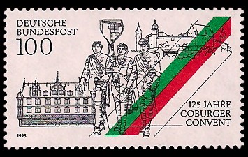 100 Pf Briefmarke: 125 Jahre Coburger Convent