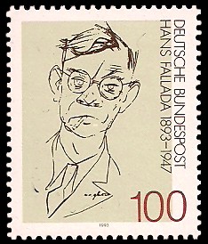 100 Pf Briefmarke: 100. Geburtstag Hans Fallada