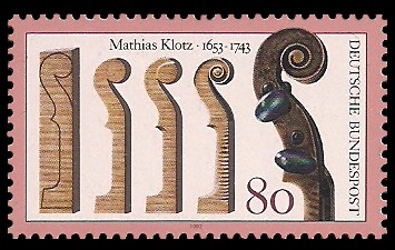 80 Pf Briefmarke: 250. Todestag Mathias Klotz 80 Pf Briefmarke: 250. Todestag Mathias Klotz