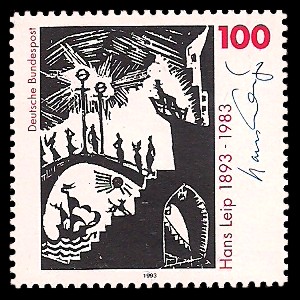 100 Pf Briefmarke: 100. Geburtstag Hans Leip