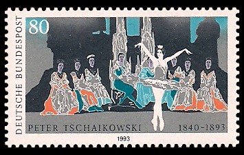 80 Pf Briefmarke: 100. Todestag Pjotr Iljitsch Tschaikowski 80 Pf Briefmarke: 100. Todestag Pjotr Iljitsch Tschaikowski