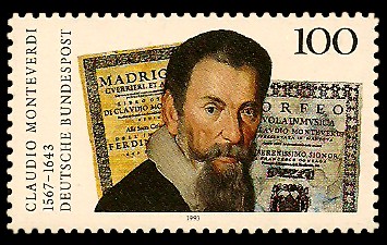 100 Pf Briefmarke: 350. Todestag Claudio Monteverdi
