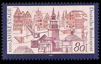 80 Pf Briefmarke: 1000 Jahre Stade