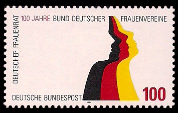 100 Pf Briefmarke: Deutscher Frauenrat, 100 Jahre Bund Deutscher Frauenvereine