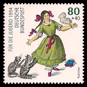 80 + 40 Pf Briefmarke: Für die Jugend 1994, Heinrich Hoffmann 80 + 40 Pf Briefmarke: Für die Jugend 1994, Heinrich Hoffmann