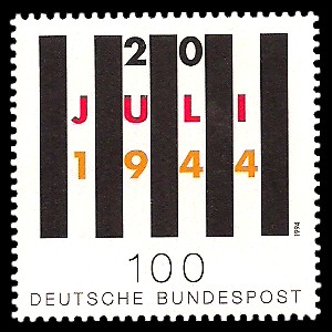 100 Pf Briefmarke: 50. Jahrestag des 20. Juli 1944