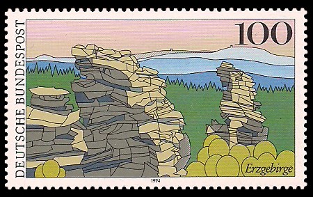 100 Pf Briefmarke: Landschaften in Deutschland