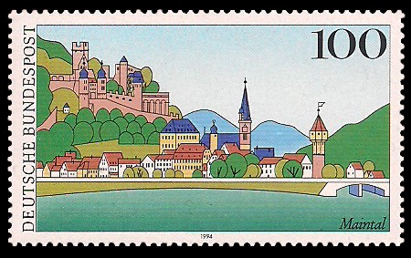 100 Pf Briefmarke: Landschaften in Deutschland