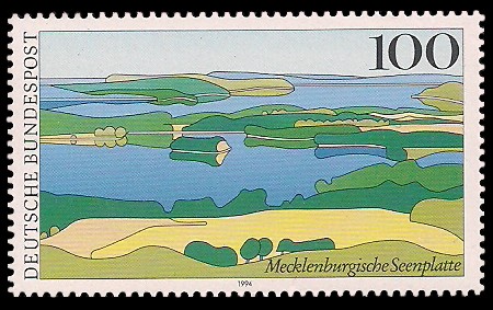 100 Pf Briefmarke: Landschaften in Deutschland