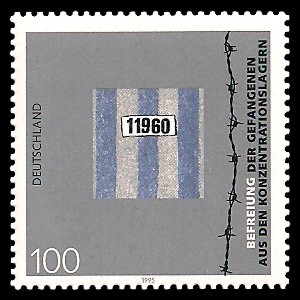 100 Pf Briefmarke: 50. Jahrestag der Befreiung der Gefangenen aus den Konzentrationslagern