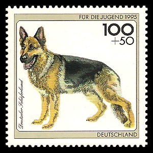 100 + 50 Pf Briefmarke: Für die Jugend 1995, Hunde