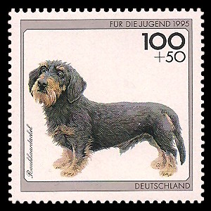 100 + 50 Pf Briefmarke: Für die Jugend 1995, Hunde