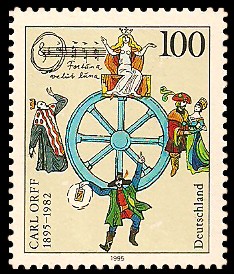 100 Pf Briefmarke: 100. Geburtstag Carl Orff