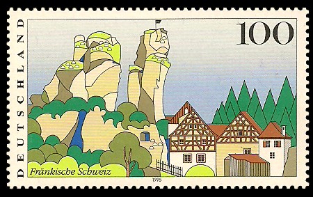 100 Pf Briefmarke: Landschaften in Deutschland 100 Pf Briefmarke: Landschaften in Deutschland