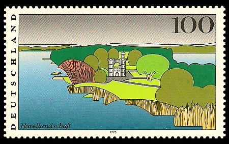 100 Pf Briefmarke: Landschaften in Deutschland