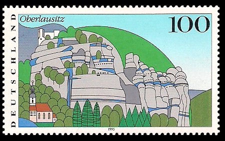 100 Pf Briefmarke: Landschaften in Deutschland
