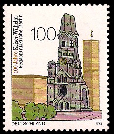 100 Pf Briefmarke: 100 Jahre Kaiser-Wilhelm-Gedächtniskirche 100 Pf Briefmarke: 100 Jahre Kaiser-Wilhelm-Gedächtniskirche