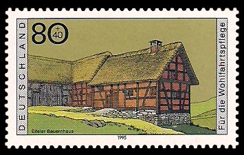 80 + 40 Pf Briefmarke: Wohlfahrtsmarke 1995, regionale Bauernhäuser in Deutschland