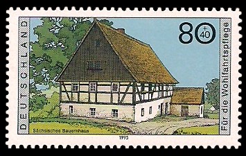 80 + 40 Pf Briefmarke: Wohlfahrtsmarke 1995, regionale Bauernhäuser in Deutschland