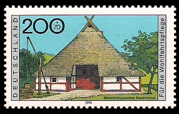 200 + 70 Pf Briefmarke: Wohlfahrtsmarke 1995, regionale Bauernhäuser in Deutschland