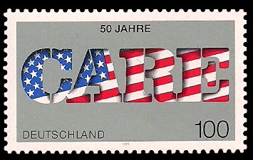 100 Pf Briefmarke: 50 Jahre CARE 100 Pf Briefmarke: 50 Jahre CARE