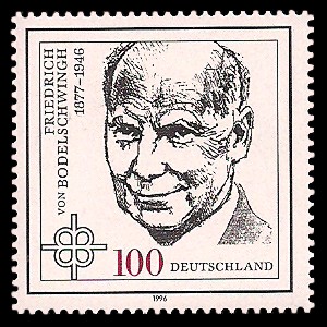 100 Pf Briefmarke: 50. Todestag Friedrich von Bodelschwingh 100 Pf Briefmarke: 50. Todestag Friedrich von Bodelschwingh