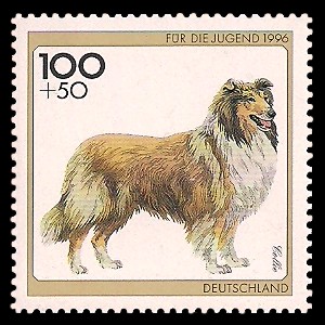100 + 50 Pf Briefmarke: Für die Jugend 1996, Hunde