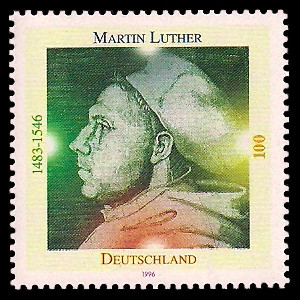 100 Pf Briefmarke: 450. Todestag Martin Luther