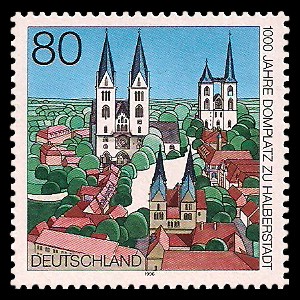 80 Pf Briefmarke: 1000 Jahre Domplatz zu Halberstadt