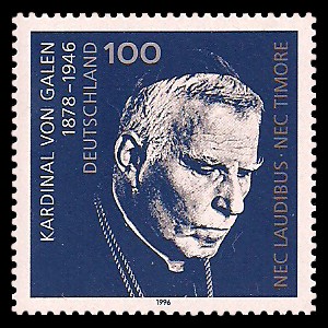 100 Pf Briefmarke: 50. Todestag Kardinal von Galen 100 Pf Briefmarke: 50. Todestag Kardinal von Galen