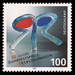 100 Pf Briefmarke: 50 Jahre Ruhrfestspiele Recklinghausen 100 Pf Briefmarke: 50 Jahre Ruhrfestspiele Recklinghausen