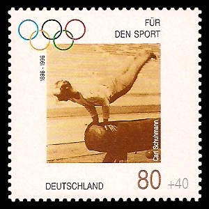 80 + 40 Pf Briefmarke: Für den Sport 1996, 100 Jahre Olympische Spiele