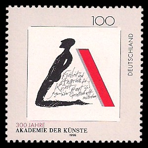 100 Pf Briefmarke: 300 Jahre Akademie der Künste