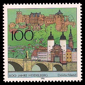 100 Pf Briefmarke: 800 Jahre Heidelberg 100 Pf Briefmarke: 800 Jahre Heidelberg