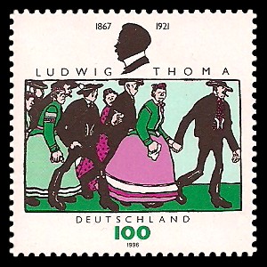 100 Pf Briefmarke: 75. Todestag Ludwig Thoma