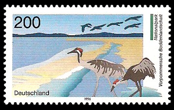 200 Pf Briefmarke: Nationalpark Vorpommersche Boddenlandschaft