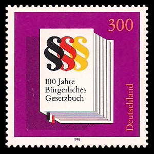 300 Pf Briefmarke: 100 Jahre Bürgerliches Gesetzbuch