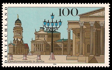 100 Pf Briefmarke: Gendarmenmarkt Berlin