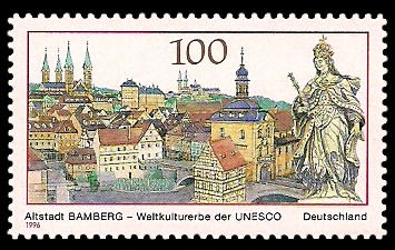 100 Pf Briefmarke: Weltkulturerbe - Altstadt Bamberg
