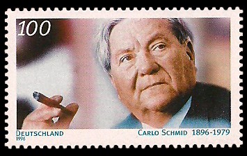 100 Pf Briefmarke: 100. Geburtstag Carlo Schmid