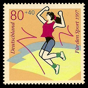 80 + 40 Pf Briefmarke: Für den Sport 1997, Spaßsportarten