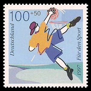 100 + 50 Pf Briefmarke: Für den Sport 1997, Spaßsportarten 100 + 50 Pf Briefmarke: Für den Sport 1997, Spaßsportarten